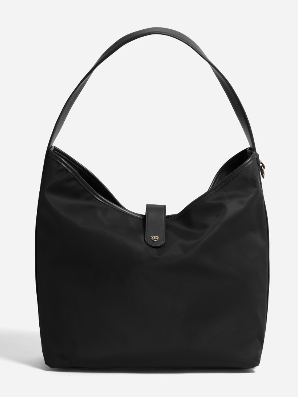 Stoney Clover Slouchy Shoulder Bag Nylon Vegan Leather Black Noir NWT